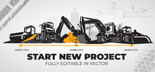 Excavator And Backhoes Tractor, Construction Machinery
