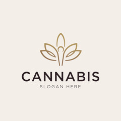 Poster - Luxury cannabis with people logo template