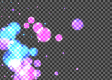 Pink Confetti Background Transparent Vector. Dot Starburst Template. Spray Illustration. Blur Spot Twinkle Design. Purple Grain.