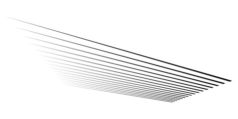Aufkleber - 3D straight, parallel dynamic irregular lines, stripes element. Action, burst, speed comic effect lines