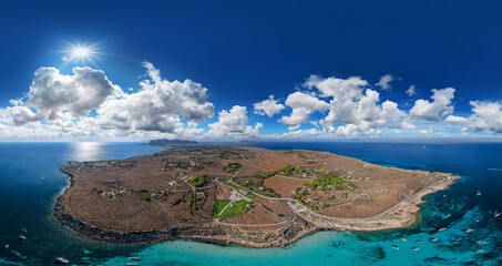 Wall Mural - the island of vavignana italy sicily 360° airpano