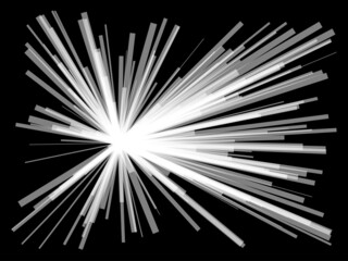 Aufkleber - Radial, radiating dynamic lines. Abstract explosion, burst. Rays, beams monochrome starburst, sunburst