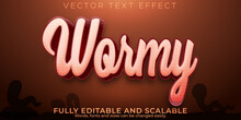 Wormy Text Effect, Editable Garden And Biology Text Style