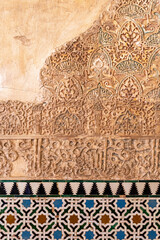 Wall Mural - Geometrical arabesque tile pattern in a wall