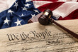 Constitution, American Flag and Gavel