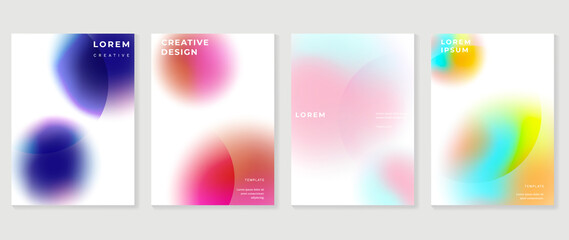 fluid gradient background. minimalist posters, cover, wall arts with colorful geometric shapes and l