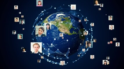 Aufkleber - People and communication network concept. Social networking. Human resources.