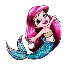 Cartoon Mermaid Color Isolated Illustration
