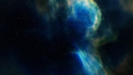  Space background with nebula and stars 3d illustration
