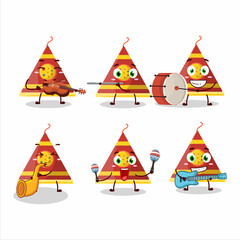 Poster - Cartoon character of firecracker smoke cone playing some musical instruments