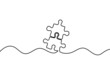 Abstract jigsaw puzzle as line drawing on white background. Vector