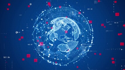 Fototapete - Global communication network concept. Digital transformation. DX.