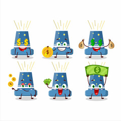 Poster - Reloadable mortar cartoon character with cute emoticon bring money