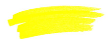 Highlight Pen Brush Yellow For Marker, Highlighter Brush Marking For Headline, Scribble Mark Stroke Of Highlighted Pen
