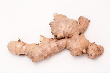 Ginger roots isolated on white background, Indian seasoning spice