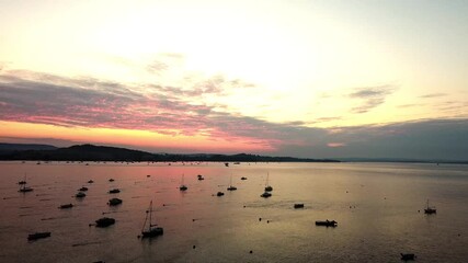 Canvas Print - Sunset in Exmouth Marina in Devon, England UK 2021 summer.