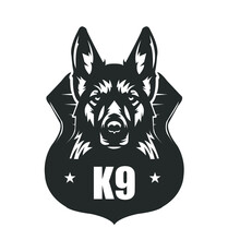 K9 German Shepherd Mascot Logo Vector