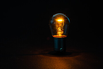 light bulb on a dark background