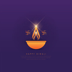 Wall Mural - DIWALI- ABSTRACT ILLUSTRATION OF DIYA ON DIWALI CELEBRATION.