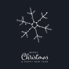 Wall Mural - minimalist christmas flyer/card template with christmas snow flake