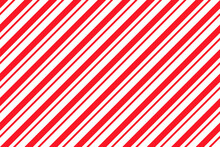 Candy Cane Seamless Pattern. Christmas Striped Red Background. Cute Caramel Package Print. Xmas Holiday Diagonal Lines. Peppermint Wrapping Texture. Abstract Geometric Wallpaper. Vector Illustration.