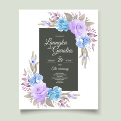 Elegant flower wedding invitation card free vector design