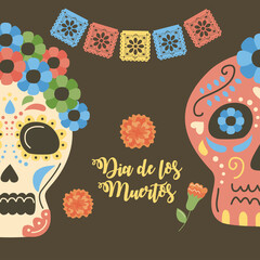 Canvas Print - day of dead mexican invitation