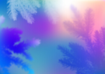 Aufkleber - Colorful Vector Shadow of Christmas Tree Branches. Decorative Design Element for Collage and Mock Up. Creative Overlay Effect for Mockups, Posters and New Year Greeting Cards