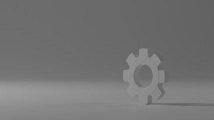 settings icon (symbol) - black and white (3d image)