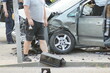 Wypadek drogowy - kolizja samochodu.