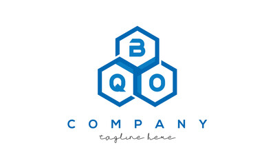 BQO three letters creative polygon hexagon logo