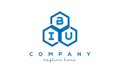 BIU three letters creative polygon hexagon logo