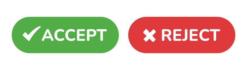 Canvas Print - Accept reject button icon vector illustration.