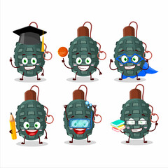 Sticker - School student of granade firecracker cartoon character with various expressions