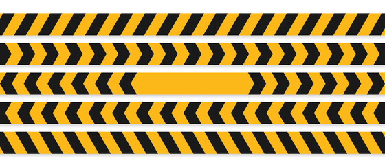 Wall Mural - Warning tapes. Warning and danger signs vector.