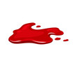 Blood spill on a white isolated background. Red puddle paint. Vector illustration of a cartoon