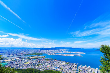 Wall Mural - Landscape of Takamatsu city in Kagawa prefecture Japan