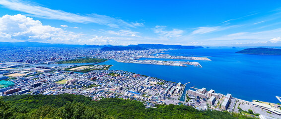 Wall Mural - Landscape of Takamatsu city in Kagawa prefecture Japan