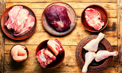 Sticker - Assortment uncooked meat