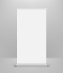 Poster - Empty white clean rool up advertising banner. Vector mock up