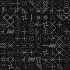 Wall Mural - linear abstract vector pattern design