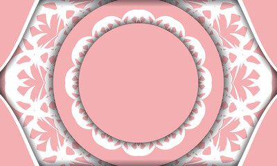 Pink banner with abstract white pattern and place under your text