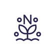 nitrogen fertilizer icon, line vector