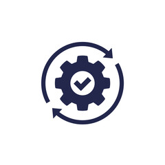 Sticker - operation, process icon with gear