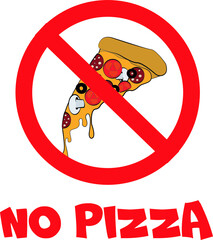 pizza ban, pizza in red crossed out circle