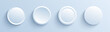 © Cobalt - Buttons white and gray, 3D interesting navigation panel for website, editable vector illustration.