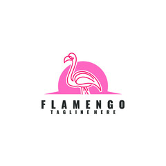 Wall Mural - Flamingo logo template vector. Animal logo concept vector