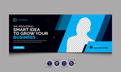 Wall Mural - Digital marketing Facebook cover and web banner template, Online Digital Marketing Agency Facebook cover Editable Template Design