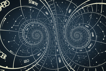 Leinwandbilder - Droste effect background. Abstract design for concepts related to astrology and fantasy.