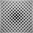 White abstract lattice on a clean, black background. 3d rendering